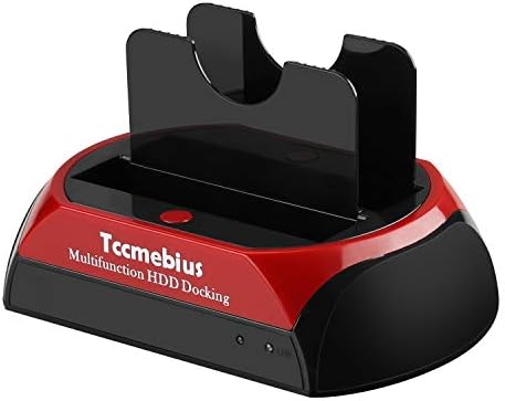 Hard Drive Docking Station, Tccmebius TCC-S867-UK USB 2.0 to 2.5 3.5 Inch SATA IDE Dual Slots External HDD Enclosure, for 2.5" 3.5" IDE SATA I/II/III HDD SSD