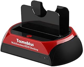 Hard Drive Docking Station, Tccmebius TCC-S867-UK USB 2.0 to 2.5 3.5 Inch SATA IDE Dual Slots External HDD Enclosure, for 2.5" 3.5" IDE SATA I/II/III HDD SSD