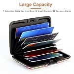 Mayski Credit Card Holder for Women, RFID Blocking, Aluminum Alloy Hard Case, Small Mini Metal Wallet for Women Men, Happy Flower - Image 5