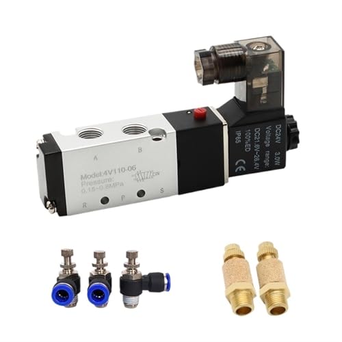 Válvula neumática 4V110-06 de alta precisión de 5 vías 2 posiciones para control industrial 2
