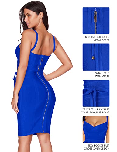 Image of meilun Womens Rayon Belt Detail Bandage Bodycon Party Dress