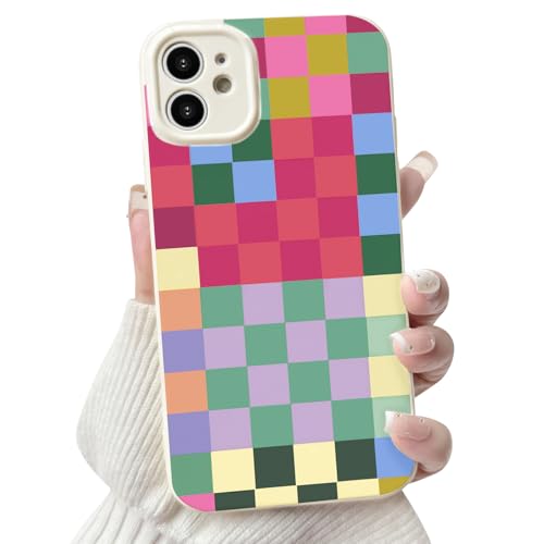 NITITOP Compatible with iPhone 11 Case Cute Aesthetic Checkerboard Checkered Pattern for Women Girl Trendy Slim Fit TPU Silicone Shockproof Full Camera Protection Cover - Colored by NITITOP - Used condition - US$5.60