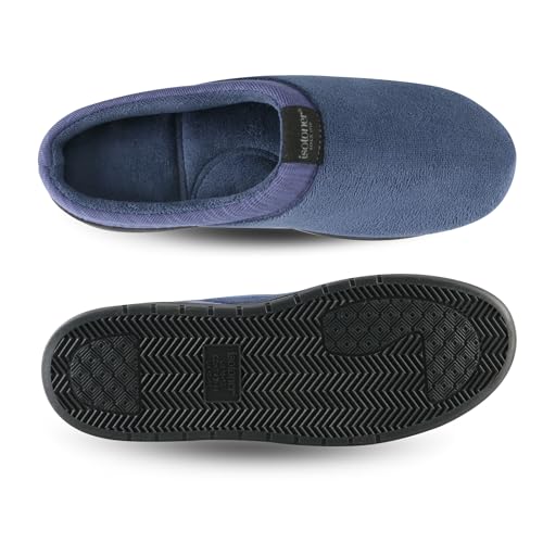 isotoner Men's Microterry Jake Clog Slipper-with Gel Infused Memory Foam, Navy Blue, 13-14 by isotoner - Image 5