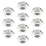 Sigmaled lighting Pack 10 MINI FOCOS LED 3W REDONDO, regulable, 300 lúmenes ángulo 30°, bombillas led blanco natural 4000K, alimentación directa 230V, Ø35x25mm, 5 cajas 2 piezas