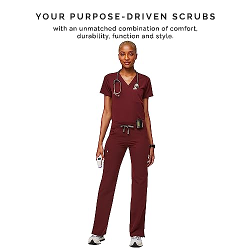 FIGS Kade Cargo Scrub Pants for Women - Burgundy, S