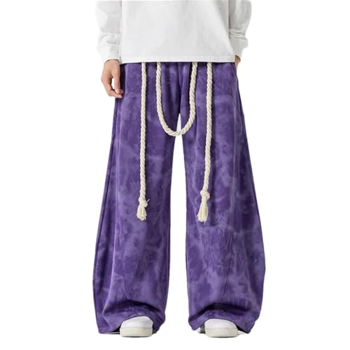 Zadaos Men Printed Wide Leg Pants Autumn Sports Baggy Trousers Male Streetwear Pants