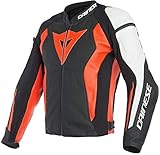  Dainese Nexus Giacca in pelle perforata moto Nero/Rosso/Bianco 50