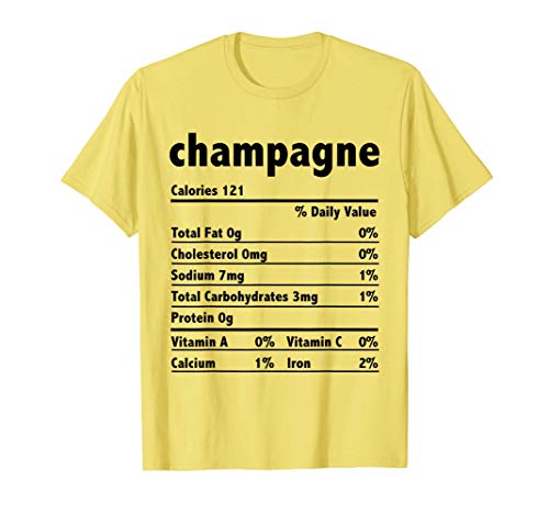 Thanksgiving Xmas Costume Nutrition Facts Champagne Camiseta