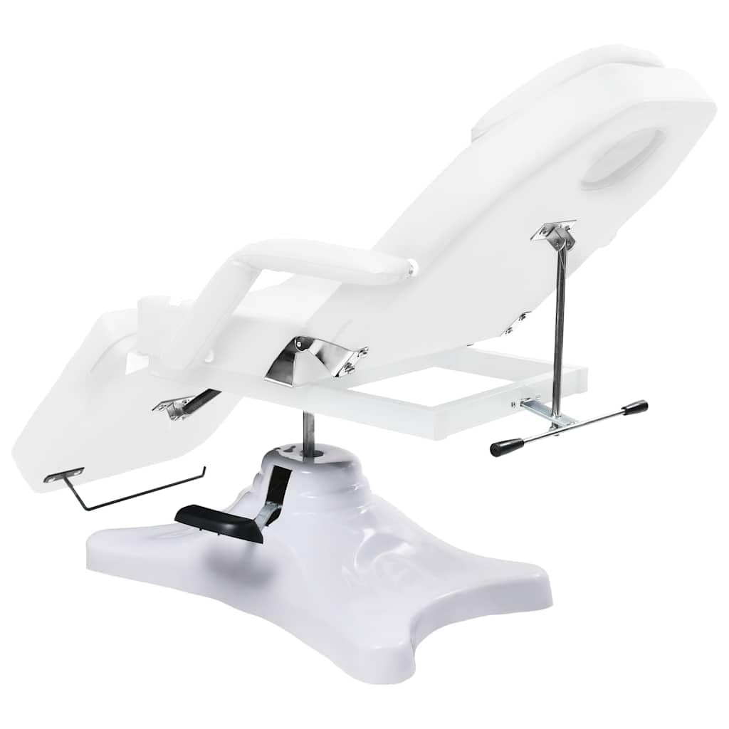 Massagetisch Kosmetikliege 180x62cm Höhenverstellbar mit Gasdruckfeder Weiß Drehbar Behandlungsliege für Massage Gesichtspflege Tattoo Salon