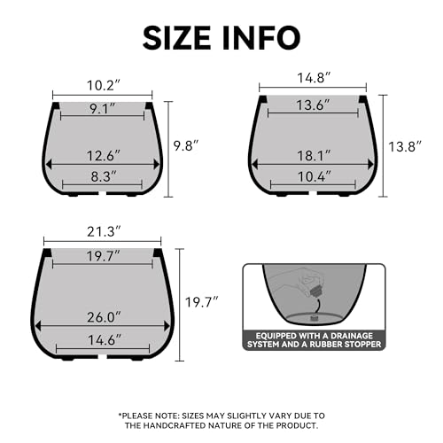 Kante Modern Home Minimalist 18.1" Dia Patina Concrete Curved Planter by Kante - Used condition - Image 2