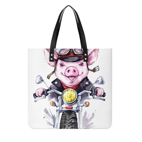 Tote bag de voyage Moto Cochon femmes, grand sac à main shopper et bandoulière