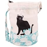 MUELODSIC Beutel mit Kordelzug Katzen Motiv Kleine Runde Tragetasche aus Strapazierfähigem Stoff Kompakt für Schlüssel und Handy Japanischer Stil für Damen