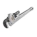 RIDGID 47057 Aluminum Straight Pipe Wrench, 12" Sturdy Plumbing Wrench with Self Cleaning Threads and Hook Jaws