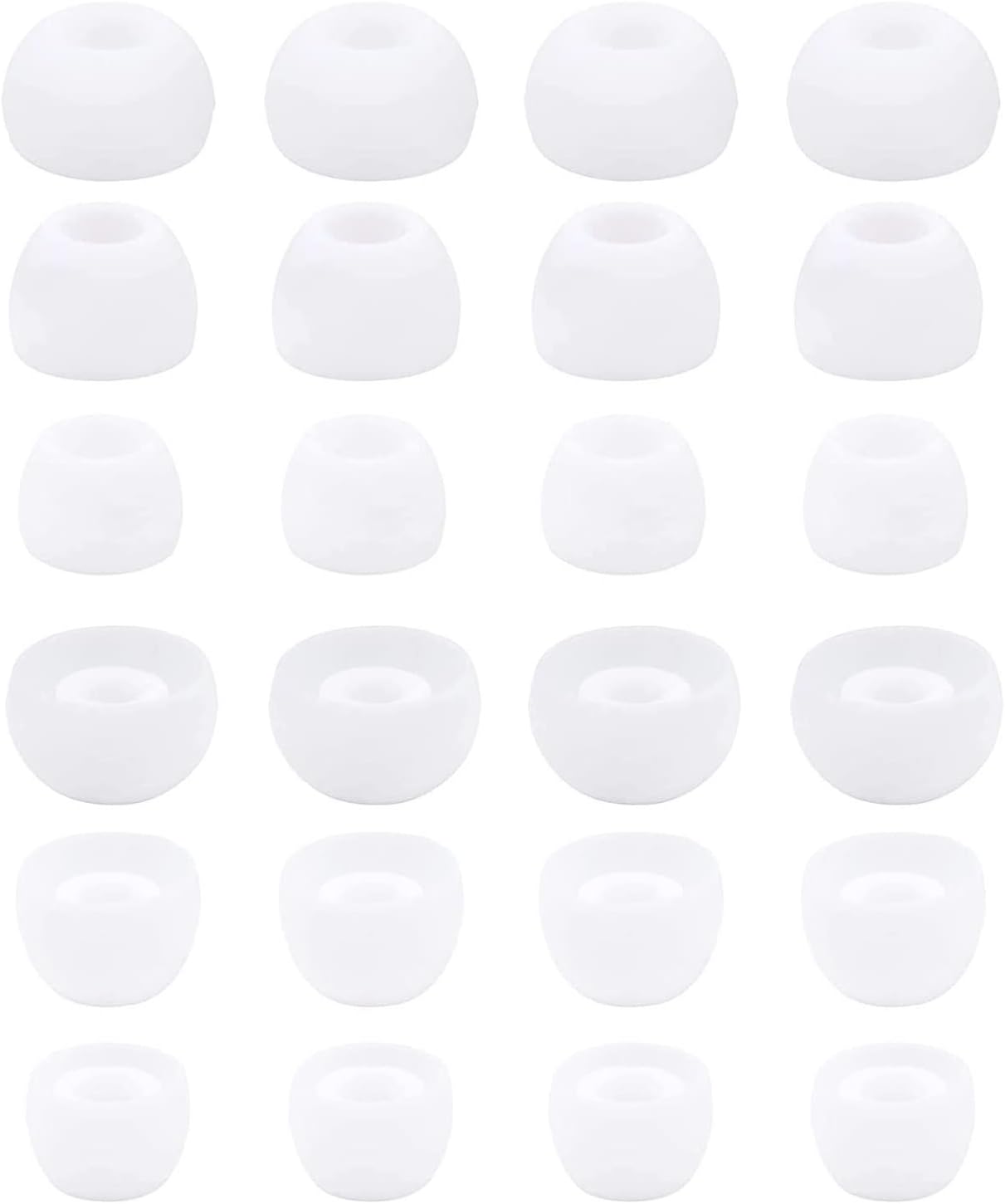 12 Pairs Silicone Replacement Earbud Ear Buds Tips Compatible with 3.8mm to 5.5mm Nozzle Earbuds Earphones, S/M/L White