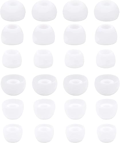 Miniatura 7 de 12 pares de almohadillas de silicona de repuesto para auriculares compatibles con auriculares de 0.150 in a 0.217 in, SML blanconegroplateadorojo
