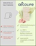 œcolife Toilettenpapier Bambus, 56 Rollen à 150 Blatt, 3-lagig, superweich, von Dermatest geprüft, nachhaltiges Klopapier, sanft zur Haut, beiges Papier