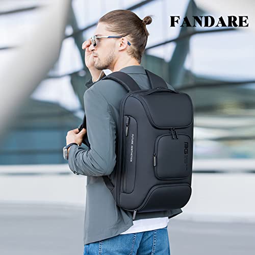 Anti-theft Backpack Business Laptop Handbag Travel Large Daypacks fits 15.6 Inch Laptop with USB Charging Port Computer Bag Bookbag for Women Men Waterproof Rucksack Black2