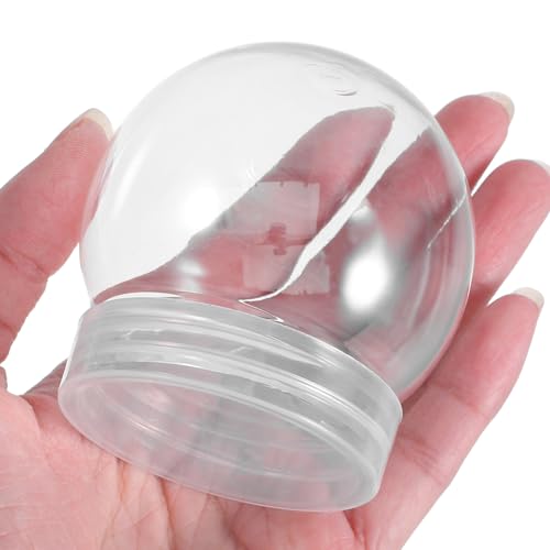 Bolas de nieve de plástico transparente compactas para adornos navideños 5