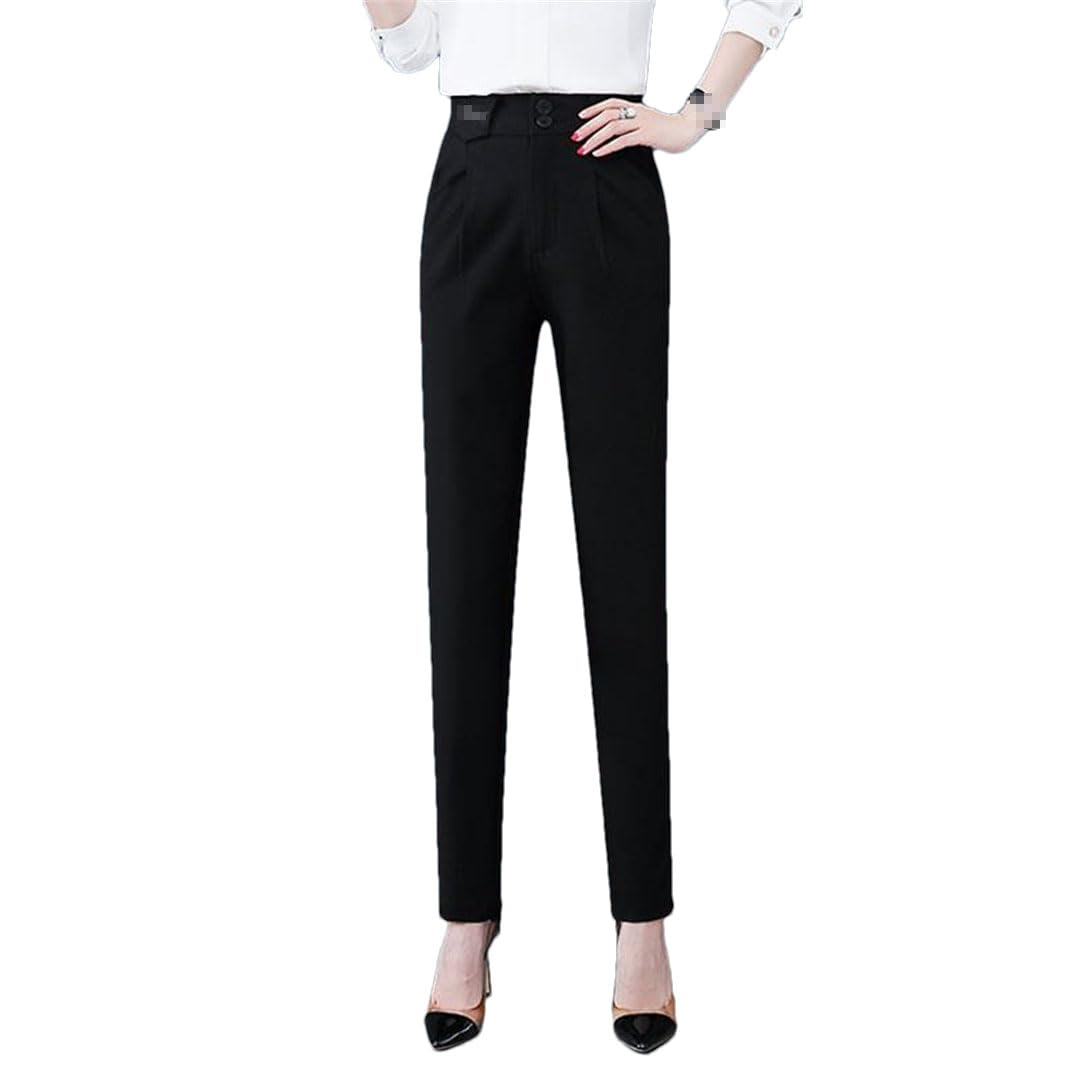 Bollrllr Ladies Fashion High Waist Suit Pants Spring Autumn Casual Straight Leg Trousers