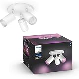 Philips Hue White & Color Ambiance Fugato Spot 3 flg. weiß 3x350lm, dimmbar, 16 Mio. Farben, steuerbar via App, kompatibel mit Amazon Alexa (Echo, Echo Dot)