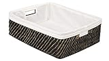 KOUBOO Rattan Shelf Basket with Liner, Black Wash