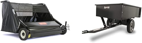 Agri-Fab Inc 45-0546 - Barredora de césped de 52 pulgadas, color negro y 45-0101 750 libras Max Utility Tow Behind Cart, color negro