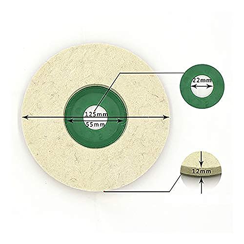 FINGLEE DT 3 Stück 125 mm winkelschleifer wolle schwabbelscheibe flex polierscheibe Wolle Polieraufsatz Winkelschleifer Schleifschleifen Tool für Polieren von Glas,Keramik,Kunststoff.(3Pcs 125mm)
