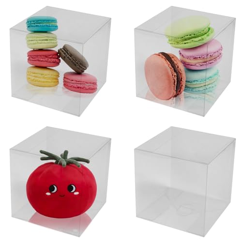 25 Pack 4x4x4 Inch Clear Favor Boxes