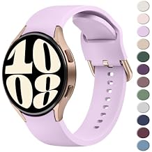 AK for Samsung Galaxy Watch 6 Band 40mm 44mm / Galaxy Watch 6 Classic Bands 43mm 47mm, 20mm Soft Silicone No Gap Sport Band Adjustable Replacement Strap for Galaxy Watch 6 Band Women Men