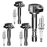 TPAIERR UF400 & 7100 Ignition Coil Pack and Iridium Spark Plugs Set of 4 OEM Automotive Compatible with Honda Civic 2001 2002 2003 2004 2005 Pilot/Acura EL 1.7L L4 MDX 3.5L 3.7L V6 C1460 5C1634