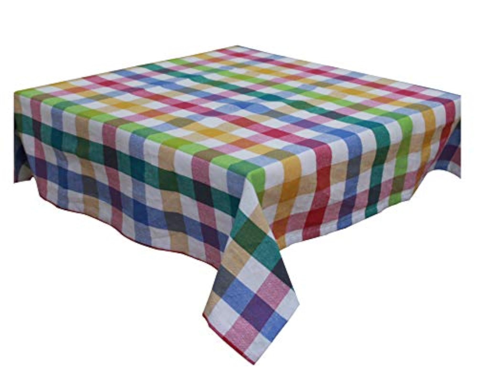 Cotton Yarn Dyed Multi Color Table Cloth, 2 Seater