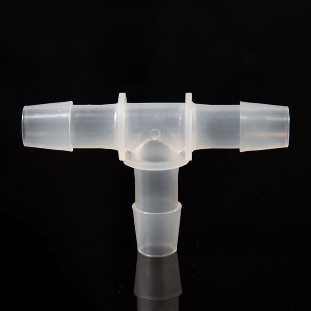 (10pcs) Food grade Hose Tube Barbed Tee T Shaped Connector 1/16'' 3/16'' 1/8'' 1/4''1/2'' Equal Plastic 3 Ways T barbed connector Union (T-024（2.0-2.4mm))