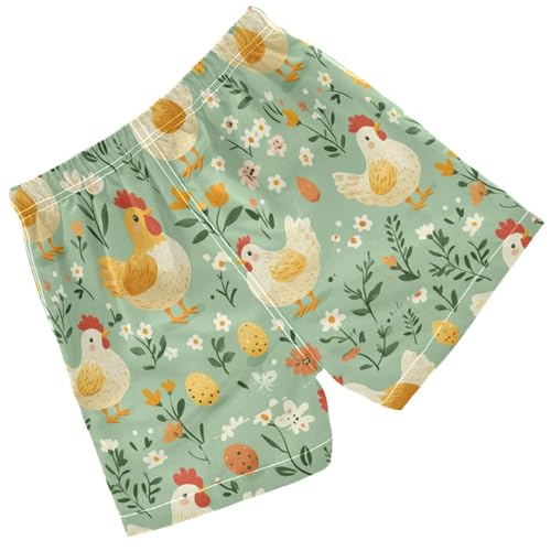 Pigsaly Boys Swim Trunks Chickens Eggs Flower Boys Board Shorts Swimsuit Swimwear Summer Bathing Suit 5T2