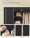 SONGMICS Portable Closet, 51.2 Inch Large Capacity Wardrobe Closet Organizer with Fabric Cover, Hanging Rods and Shelves, 51.2 x 17.7 x 66.1 Inches, for Bedroom, Living Room, Ink Black URYG096B01