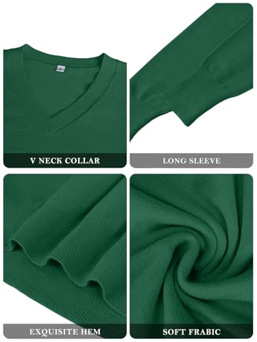 Image of Women's Spring Sweaters 2026 Casual Long Sleeve Pullover V Neck Lightweight Sweatshirts Cute Blouse Tops