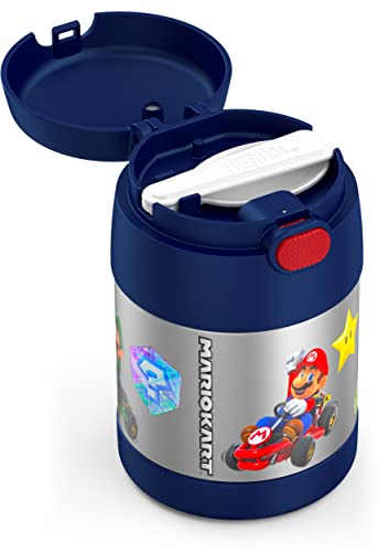 Image of THERMOS FUNTAINER Kids Food Jar with Spoon, 10oz, Mario Kart | Kid-Friendly Stainless Steel Insulated Food Container, Keeps Food Hot or Cold Longer for School & Play, BPA Free