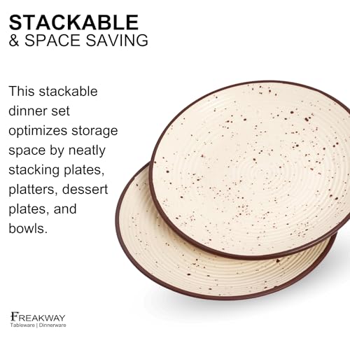 Image of Freakway Hand Glazed Cream Matte Finish Ceramic 7.1-Inch Small /Quarter Plates for Serving Maggie Pasta | Set of 4 | Microwave & Dishwasher Safe - Off White