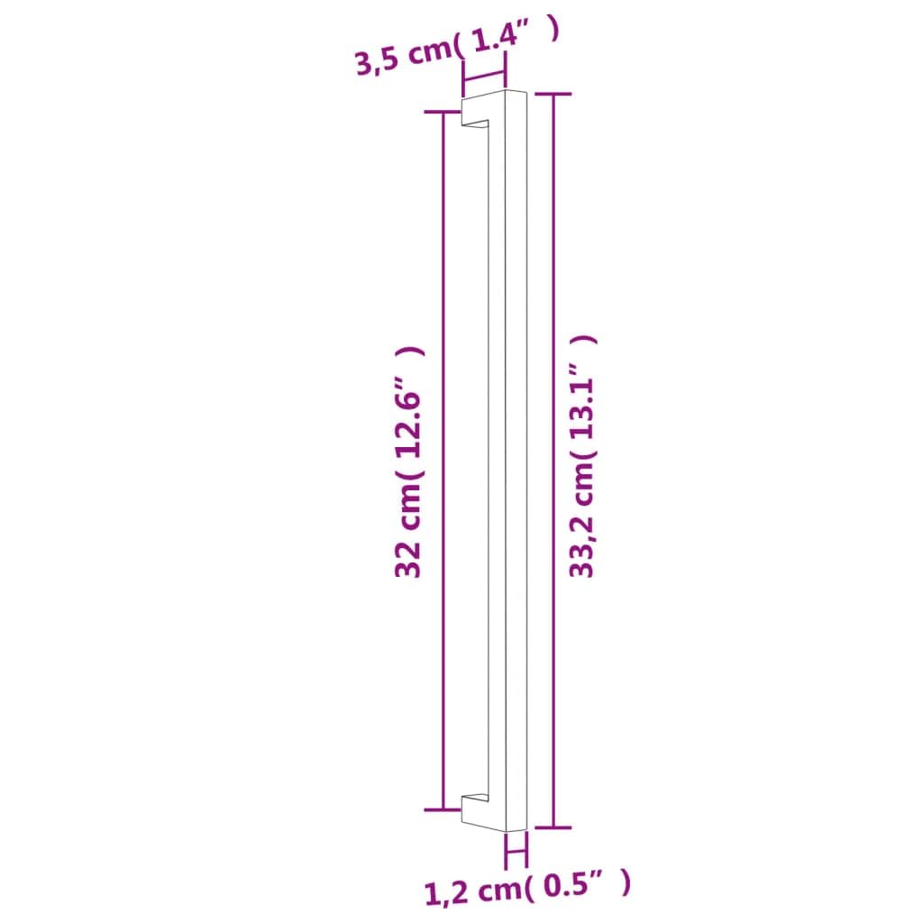Tiradores para muebles (10 unidades, acero inoxidable, 320 mm, distancia de 320 mm, para cocina, baño, oficina, armario, cómoda, con tornillos recortables), diseño moderno