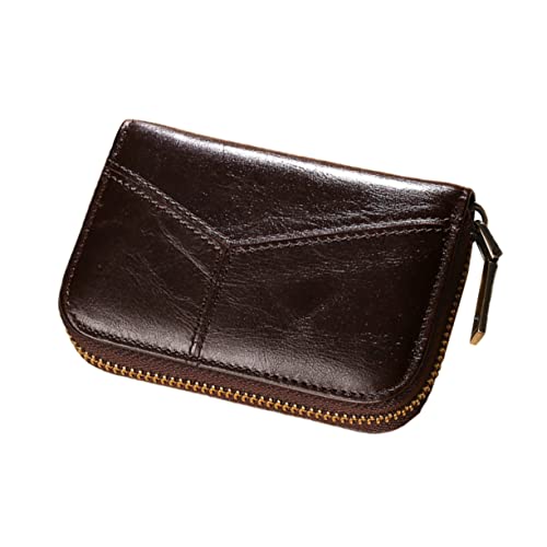 BESPORTBLE Leather Coin Card Holder Zipper Wallet Cards Bag Cash Organizer Id Case