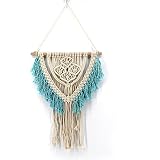 Completamente hecho a mano OMAS azul cielo hecho a mano macramé pared colgante tejido arte de la pared macrame tapicería boho decoración de la pared textil colgante elegante bohemia hogar arte geométrico decoración