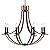 Widluth 31.5" Large Wooden Chandelier 8-Lights Vintage Farmhouse Candle Style Chandeliers with Wood Finish Metal Industrial Retro Rustic Black Chandelier for Dining Room, Kitchen, Living Room, E12