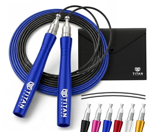 Titan Armour Jump Rope for Fitness, Adjustable Self-Locking Speed Rope