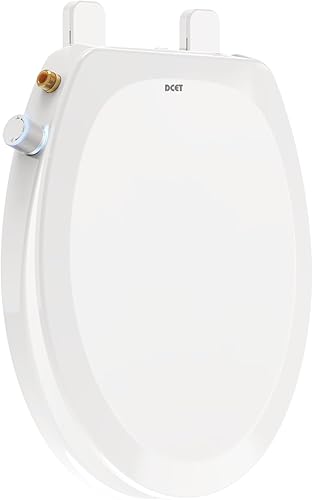 Asiento de inodoro bidé alargado no eléctrico con doble boquilla - Lavado frontal y trasero, tapa de cierre silencioso, presión ajustable,