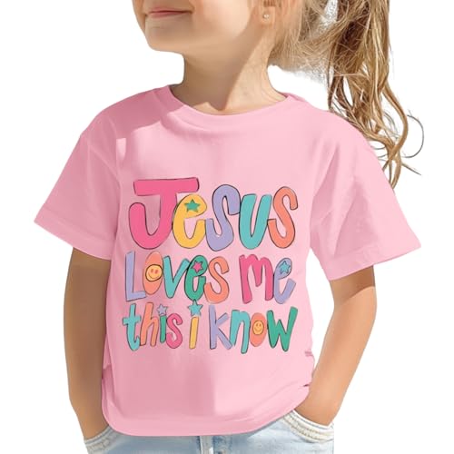 Image of BINTEHGS Jesus Shirts for Kids Christian Graphic Tees for Girls Religious God Tshirts Inspirational Bible Verse Cute T-Shirts