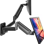 HUANUO Dual Monitor Wall Mount up to 32-inch Screens, Wall Monitor Mount with Design System, Height-Adjustable/Tilt/Swivel/Rotate, Dual Monitor Mount Holds 17.6 lbs, VESA 75 or 100mm