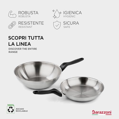 Miniatura 7 de Barazzoni I Inoxidabili Wok, Acero, Plata, 28 Cm