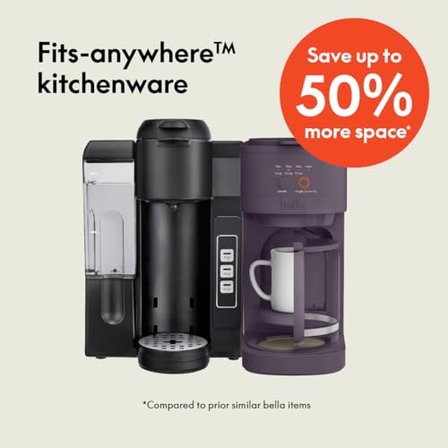 Image of BELLA VersaBrew 2-in1 Coffee Maker, K-Cup compatible, Brew 3 Sizes Carafes & Single Serve Cups, Dishwasher Safe Reusable Filter & Filter Holder, Iced Coffee Function, 60oz Tank, Plum
