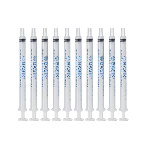 BASIK Silicone 1cc O Ring Slip Tip Reusable Feeding Syringe 10/Pack