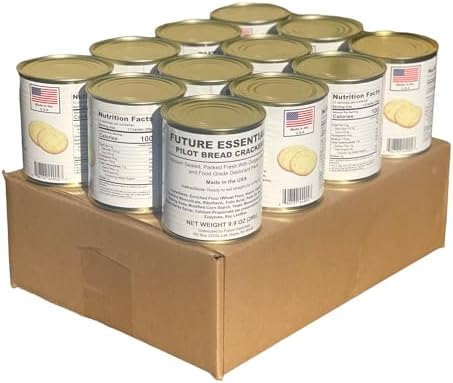 Future Essentials Survival Crackers โ 9.9 oz can, 30-Year Shelf Life, 12-Pack