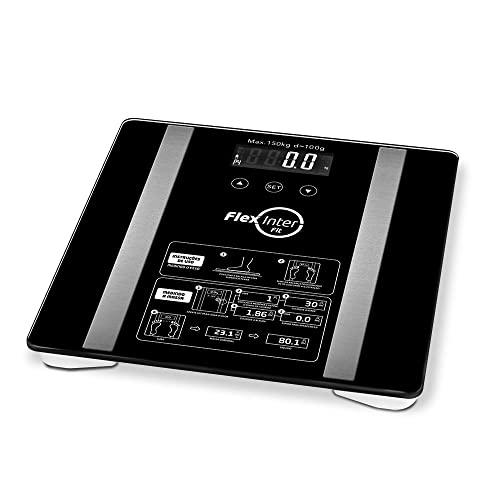 Flex Inter Balança Digital Corporal Com Bioimpedância Simple Preta - FlexInter